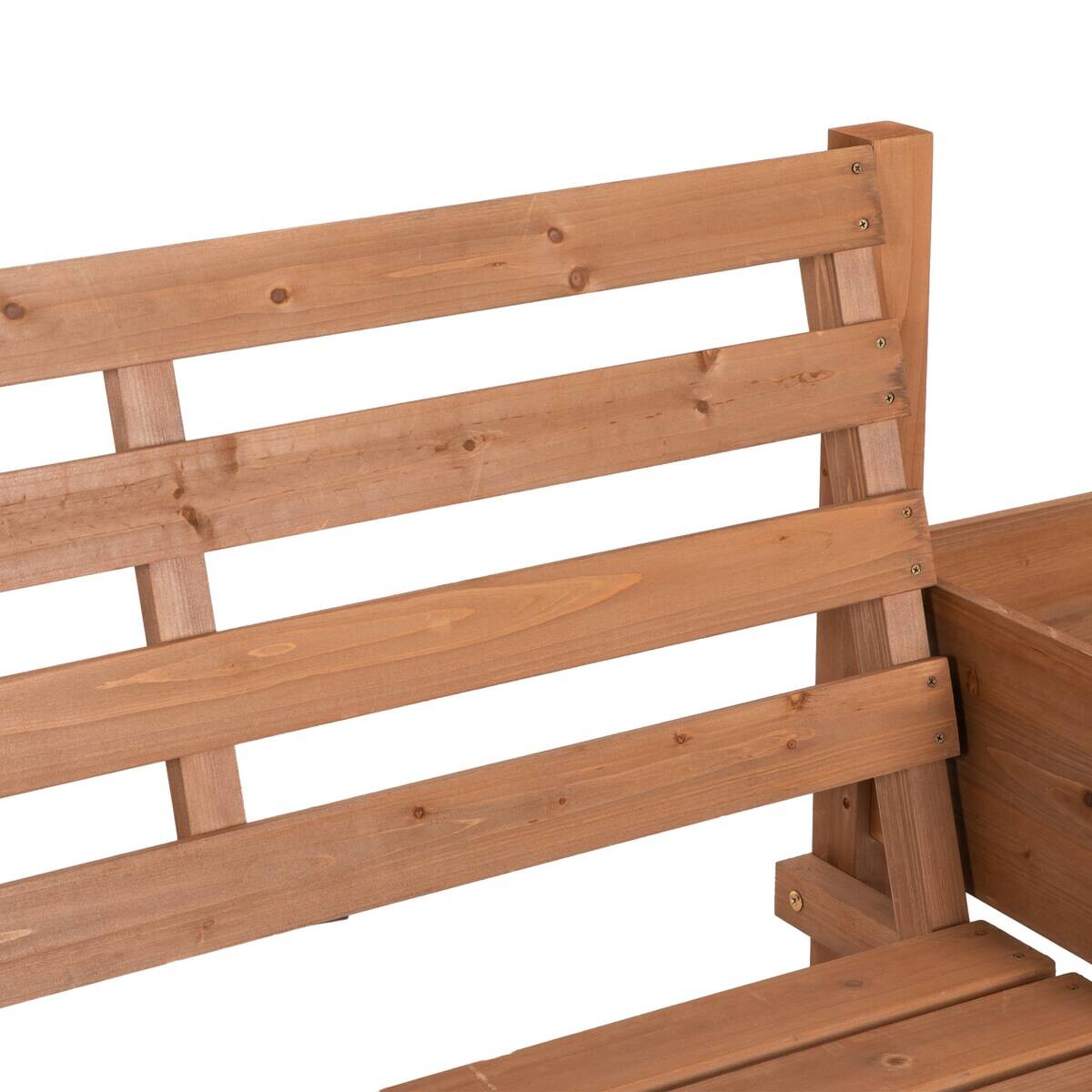 Outsunny Gartenbank braun Polypropylen B/H/L: ca. 59x184x95 cm