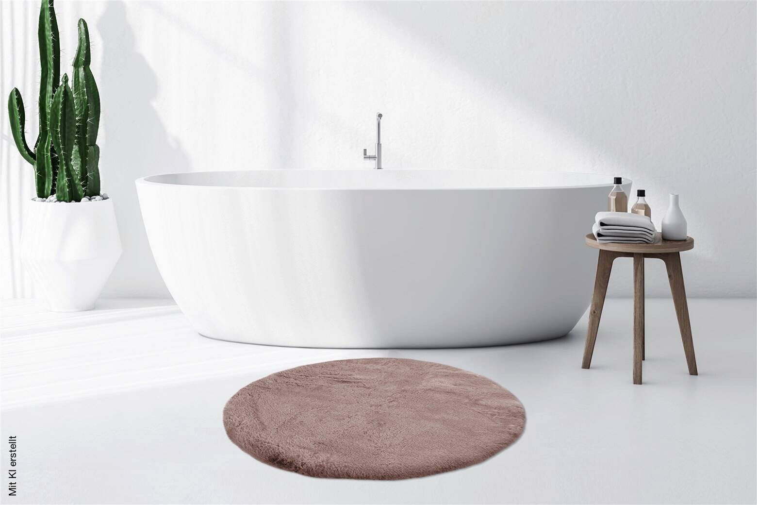 Kayoom Hochflorteppich Badematte Rabbit 525 rosa D: ca. 100 cm