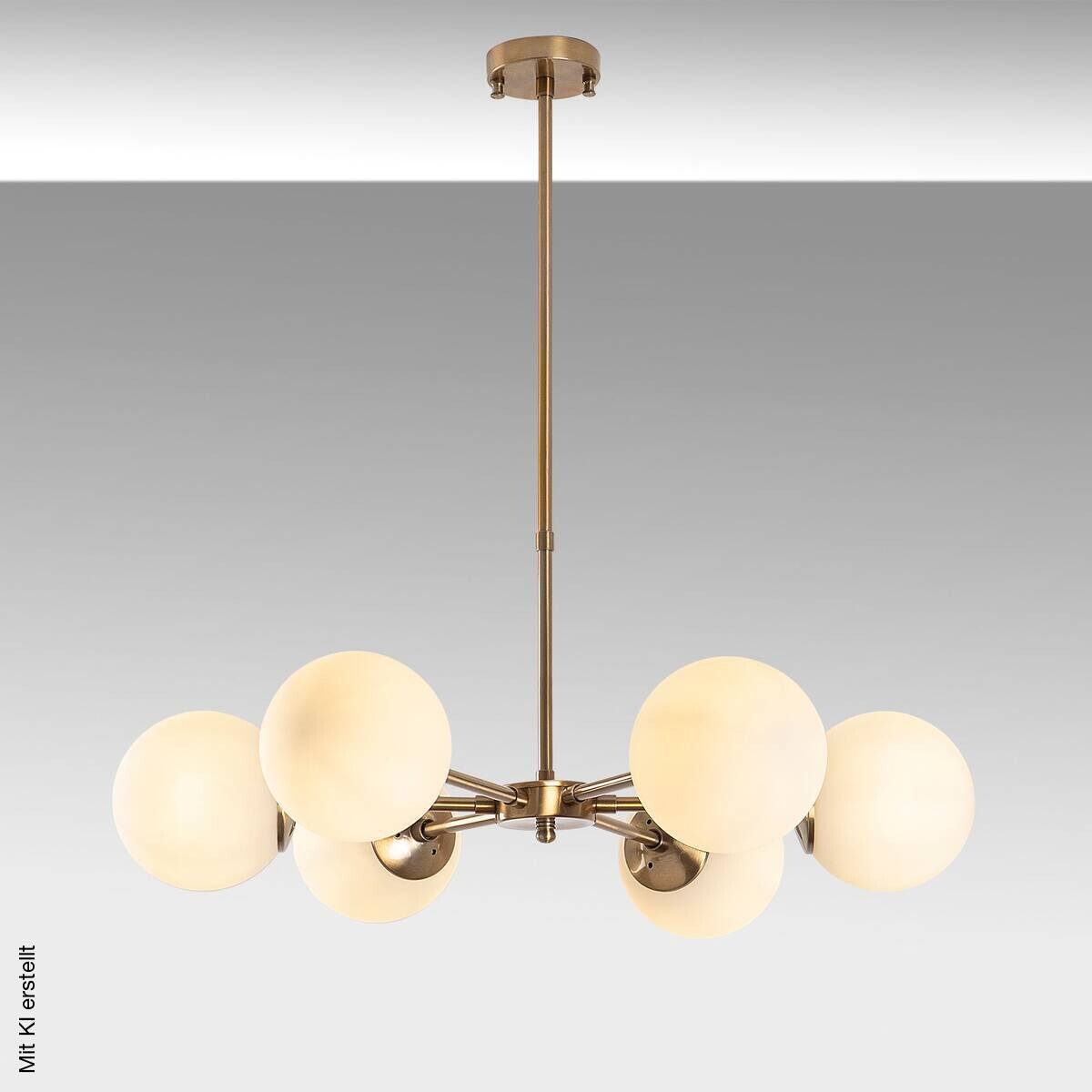 Opviq Pendelleuchte Akkas-10080 Metall Glas B/H/T/L/D: ca. 73x72x73x73x73 cm E14 6 Brennstellen
