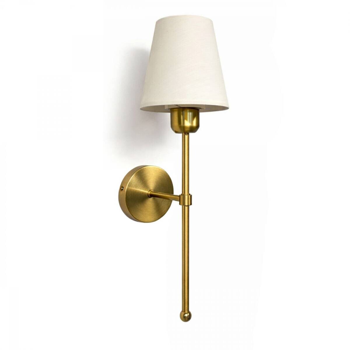 Wandleuchte gold ecru Metall PVC B/H/L/D: ca. 13x46x13x13 cm E27 1 Brennstellen