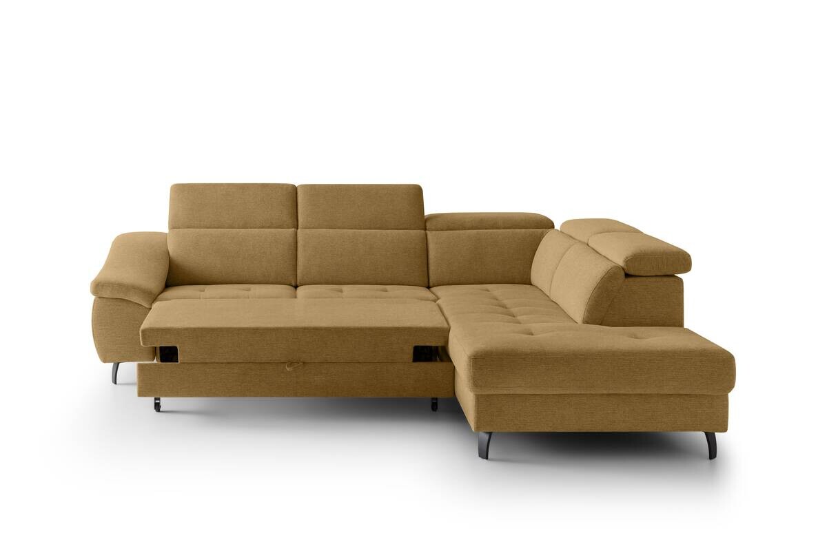 Ecksofa mit Bettfunktion senf Flachgewebe B/H/T: ca. 280x96x238 cm