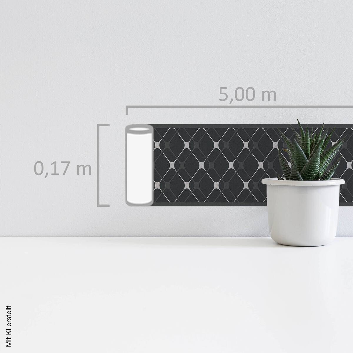 A.S.Creation Bordüre grau B/H/D: ca. 17x500x8 cm