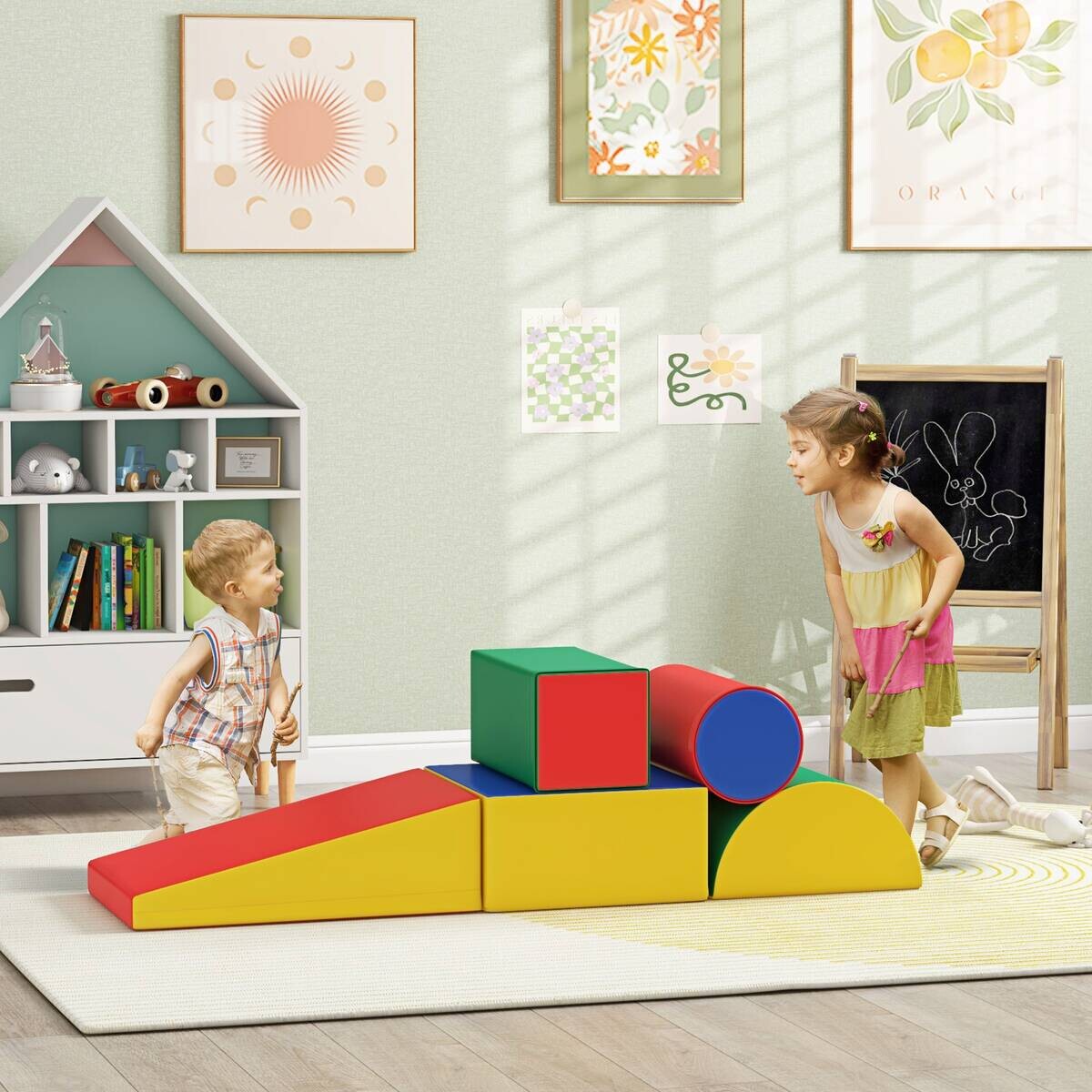 HOMCOM Bausteinset B/H/L: ca. 40,6x20,3x40,6 cm