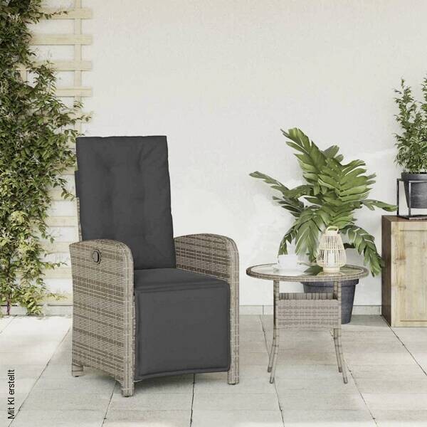 vidaXL Gartensessel grau Polyester B/H/L: ca. 61x93x61 cm