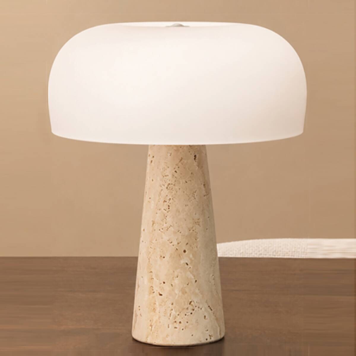 POCOline Tischleuchte Lia creme weiß Kunststoff Glas H/D: ca. 30x25 cm E27 2 Brennstellen