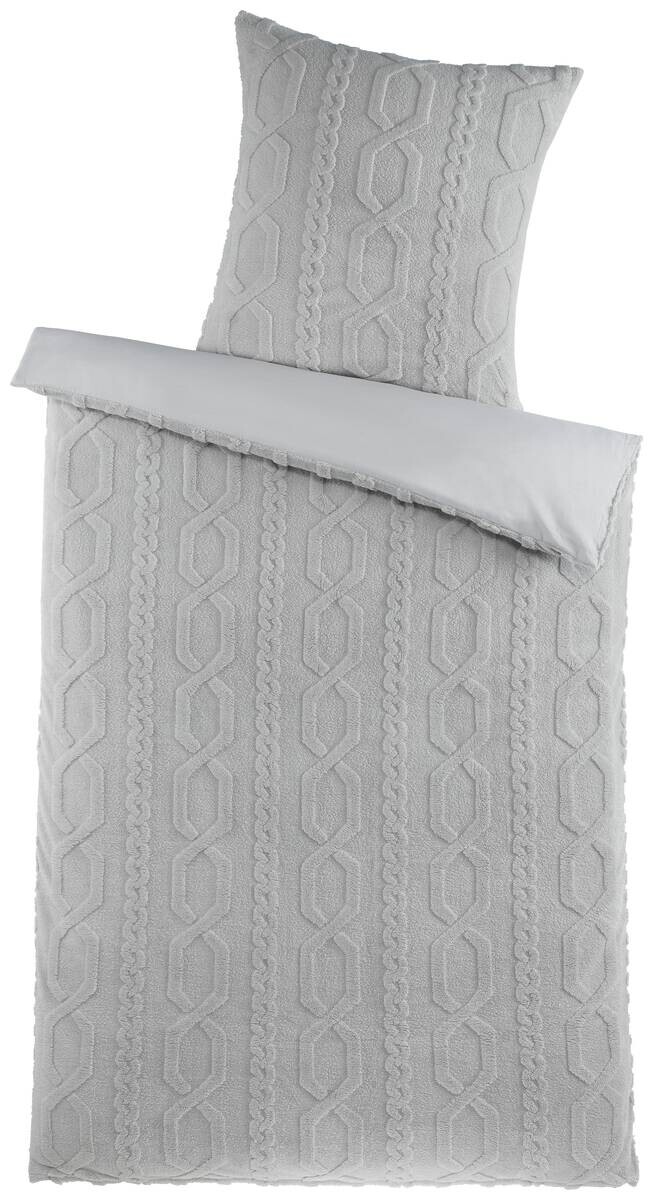 Microfaser Bettwäsche Flanell silber Polyester B/L: ca. 135x200 cm