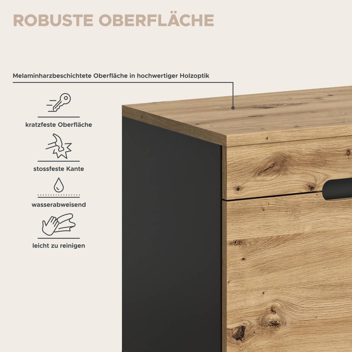 Sitzbank Canu basaltgrau Nachbildung Artisan Nachbildung B/H/T: ca. 80x45x37 cm