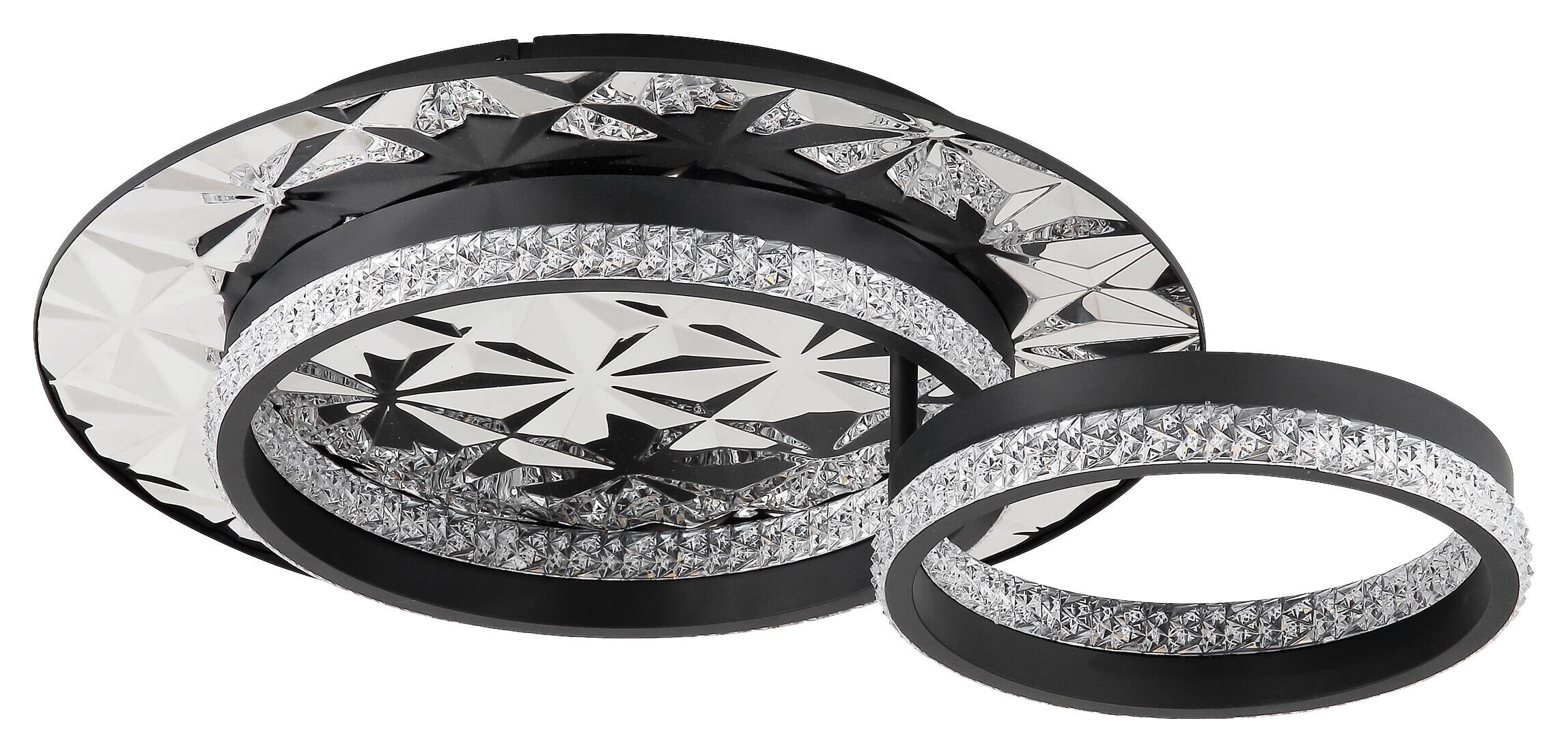 POCOline LED-Deckenleuchte Biagio schwarz Chrom Metall Acryl B/H/L: ca. 40x14x50 cm