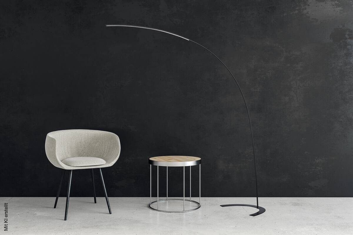TRIO Stehlampe Shanghai schwarz Metall B/H: ca. 65x210 cm