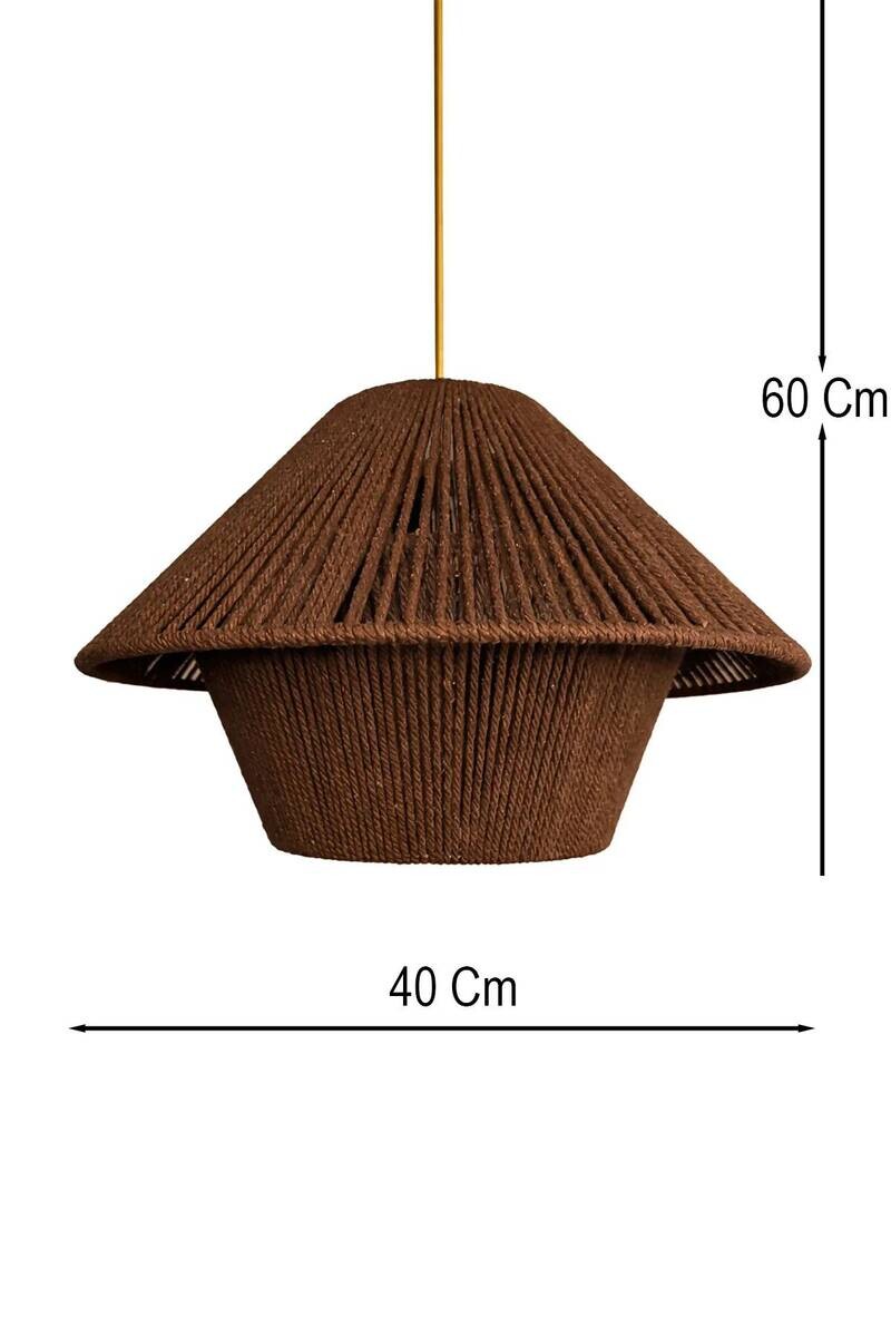 Pendelleuchte braun B/H/L/D: ca. 40x62x40x40 cm E27 1 Brennstellen
