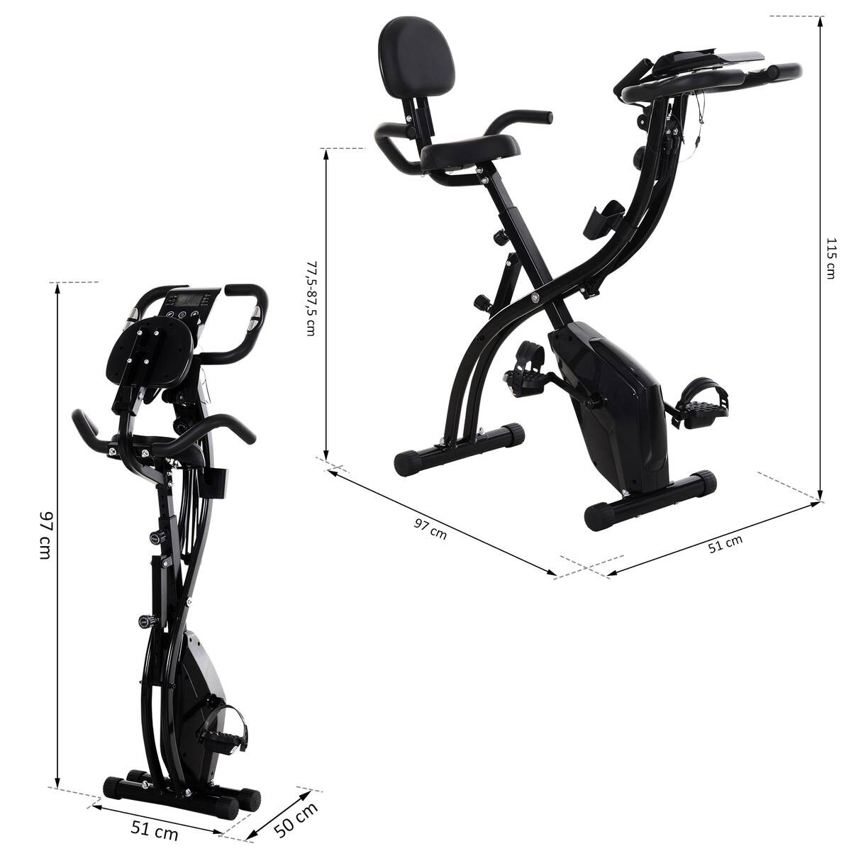 HOMCOM Fahrradtrainer schwarz Stahl