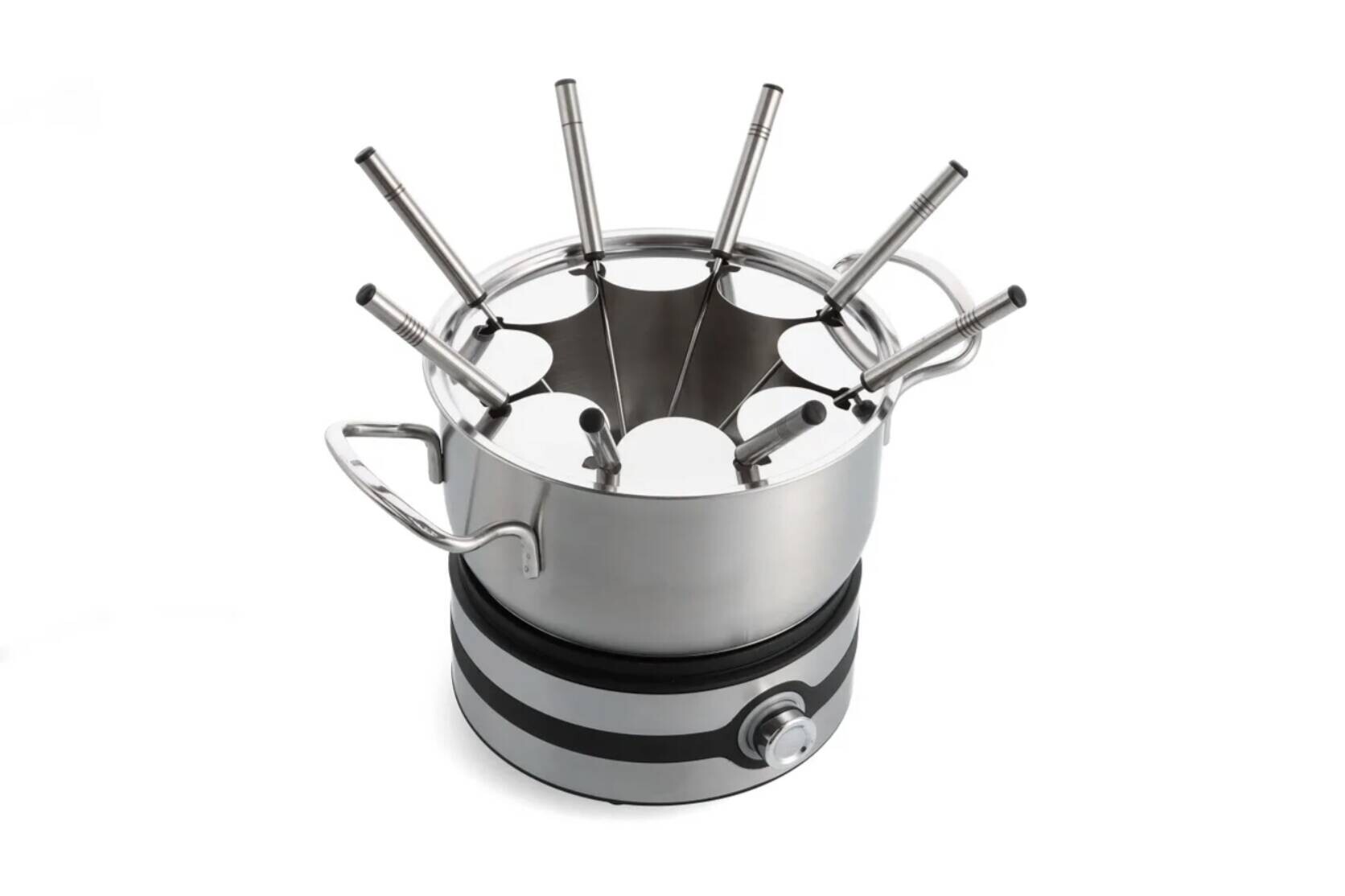 Mauviel 1830 Fondue Set silber Metall B/H/L: ca. 27x20x27 cm