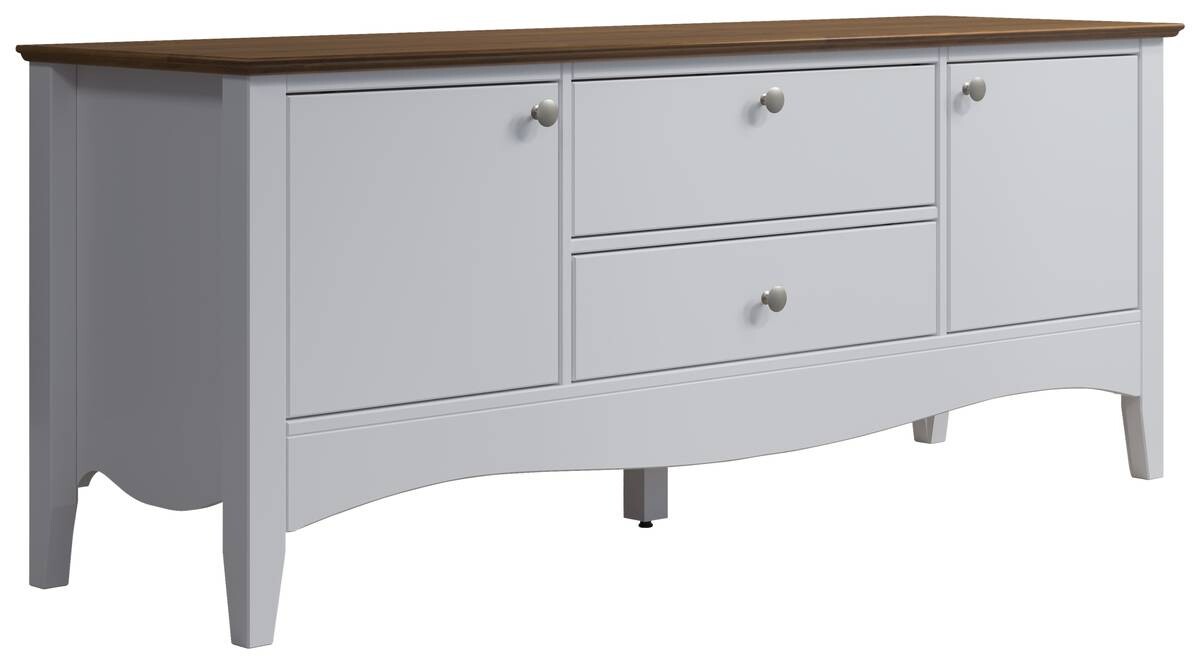 TV-Lowboard Lissabon weiß lackiert café braun lackiert B/H/T: ca. 140x58x42 cm