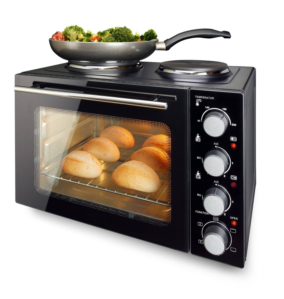 Emerio Backofen schwarz Edelstahl B/H/L: ca. 41x35,5x51 cm ca. 32 l