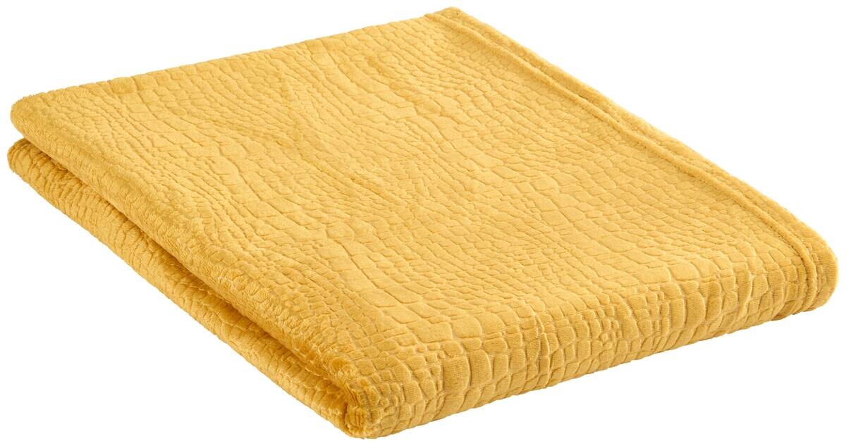 Flanelldecke Croco curry Polyester B/L: ca. 140x200 cm