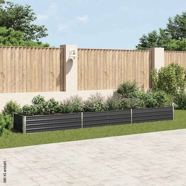 Garten-Hochbeet anthrazit Stahl B/H/L: ca. 80x45x480 cm
