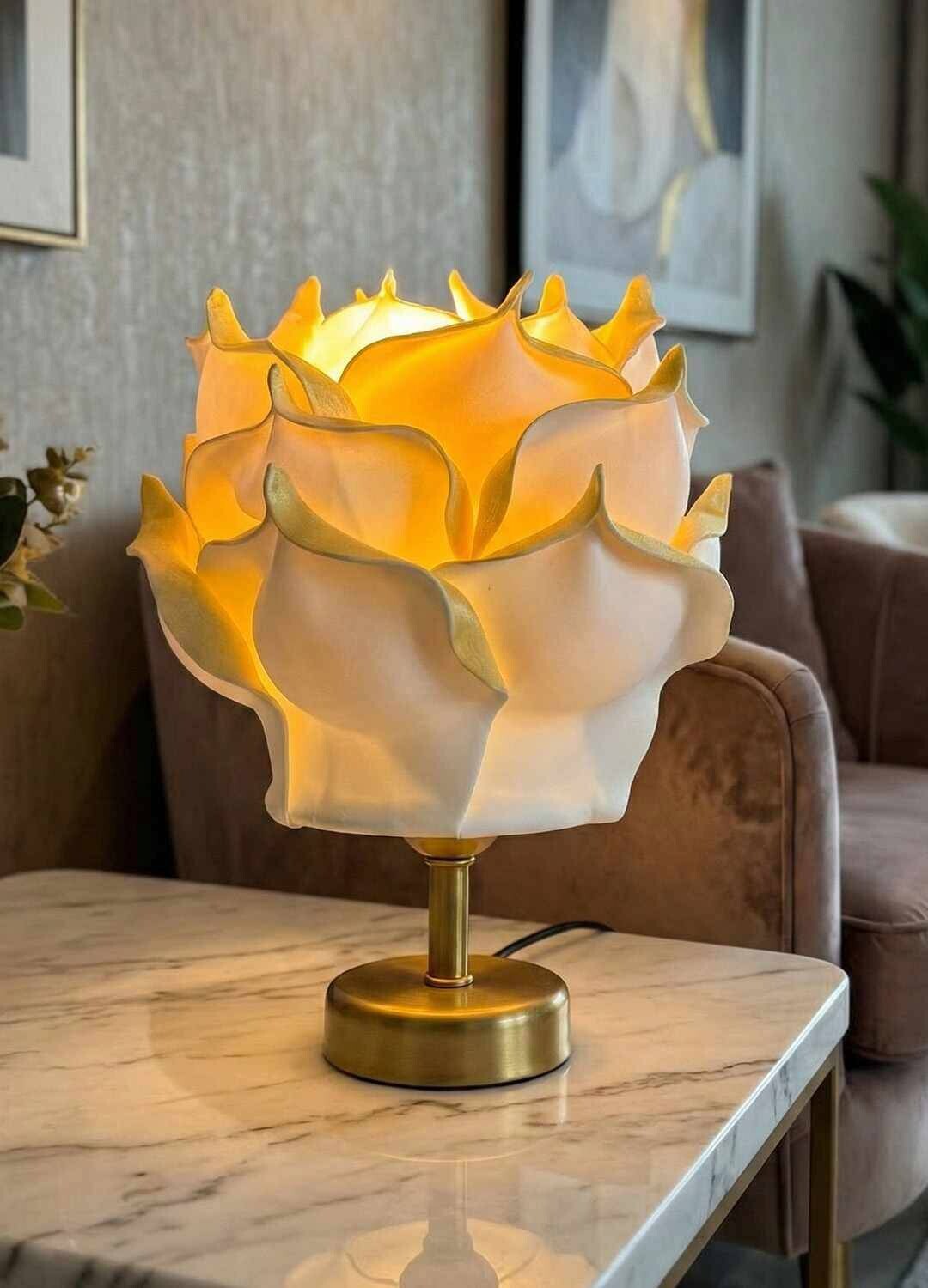 Opviq Tischleuchte gold Metall B/H/T/L/D: ca. 24x30x24x24x24 cm null 1 Brennstellen
