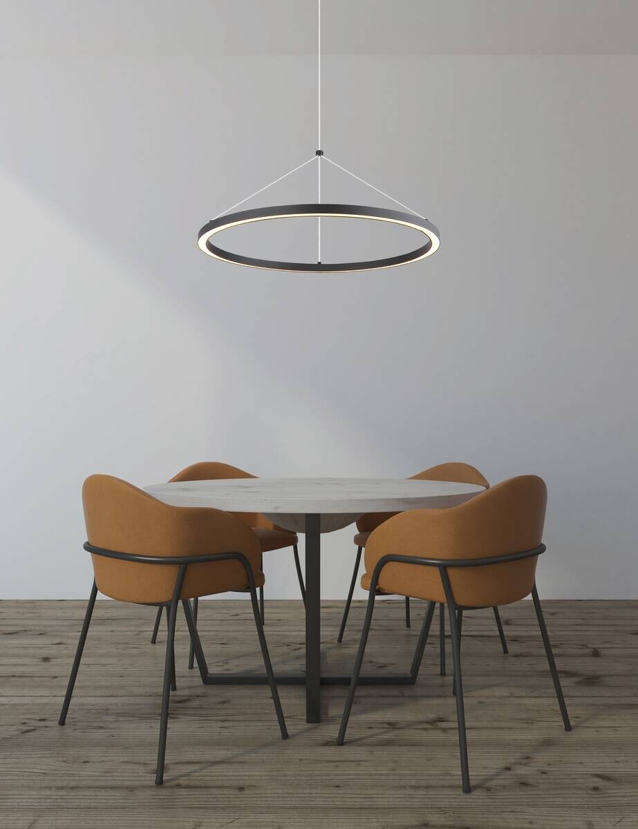 GLOBO LED-Pendelleuchte GRENVIX 67188H mattschwarz Opal Metall Kunststoff H/D: ca. 120x50 cm 1.0 Brennstellen