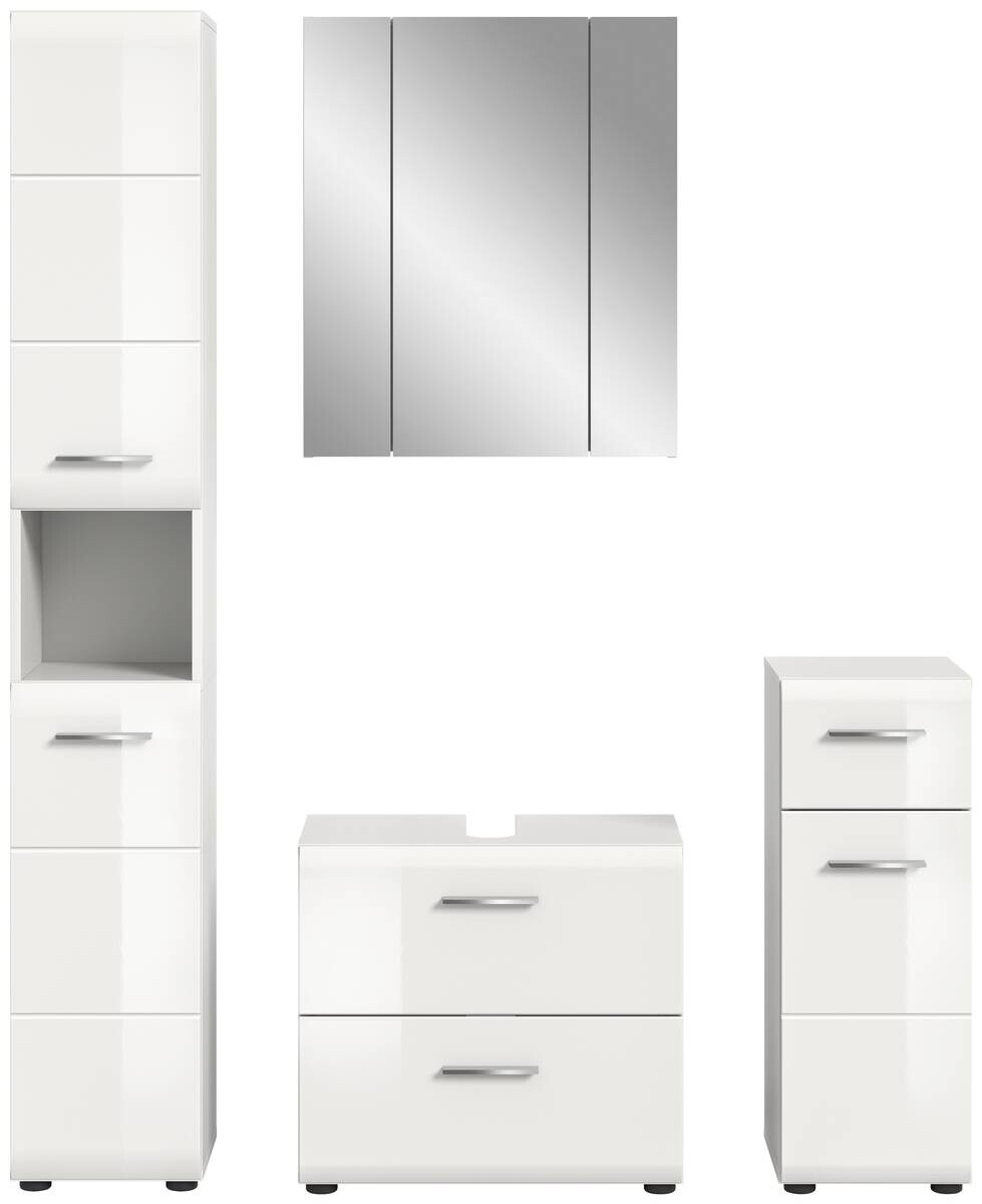 Badezimmer-Set Ice weiß weiß Hochglanz B/H/T: ca. 150x185x30 cm