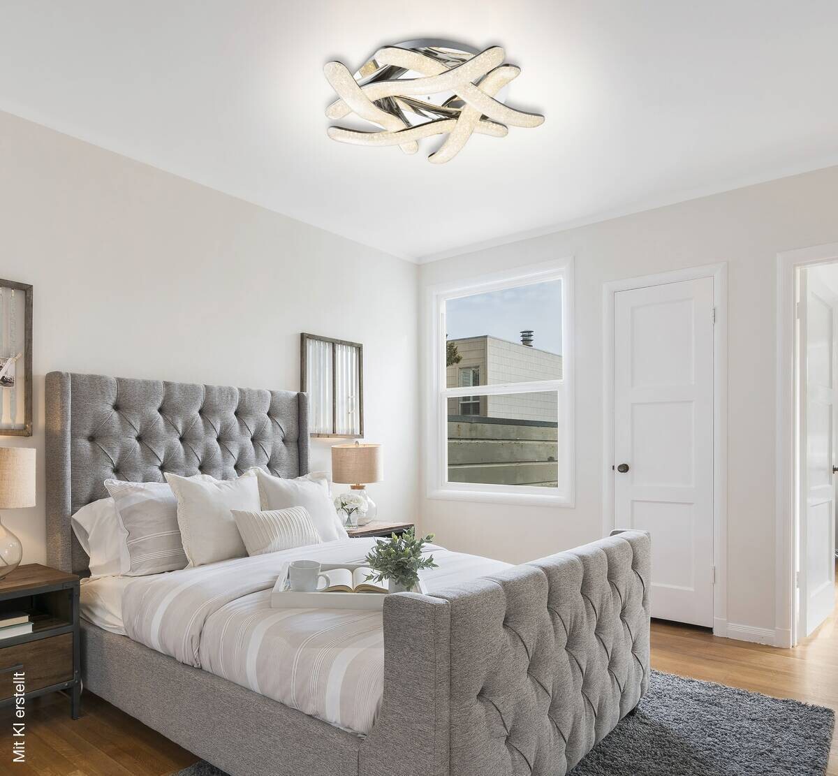 POCOline LED-Deckenleuchte Lio Chrom Metall Acryl B/H/L: ca. 32x12,5x75 cm