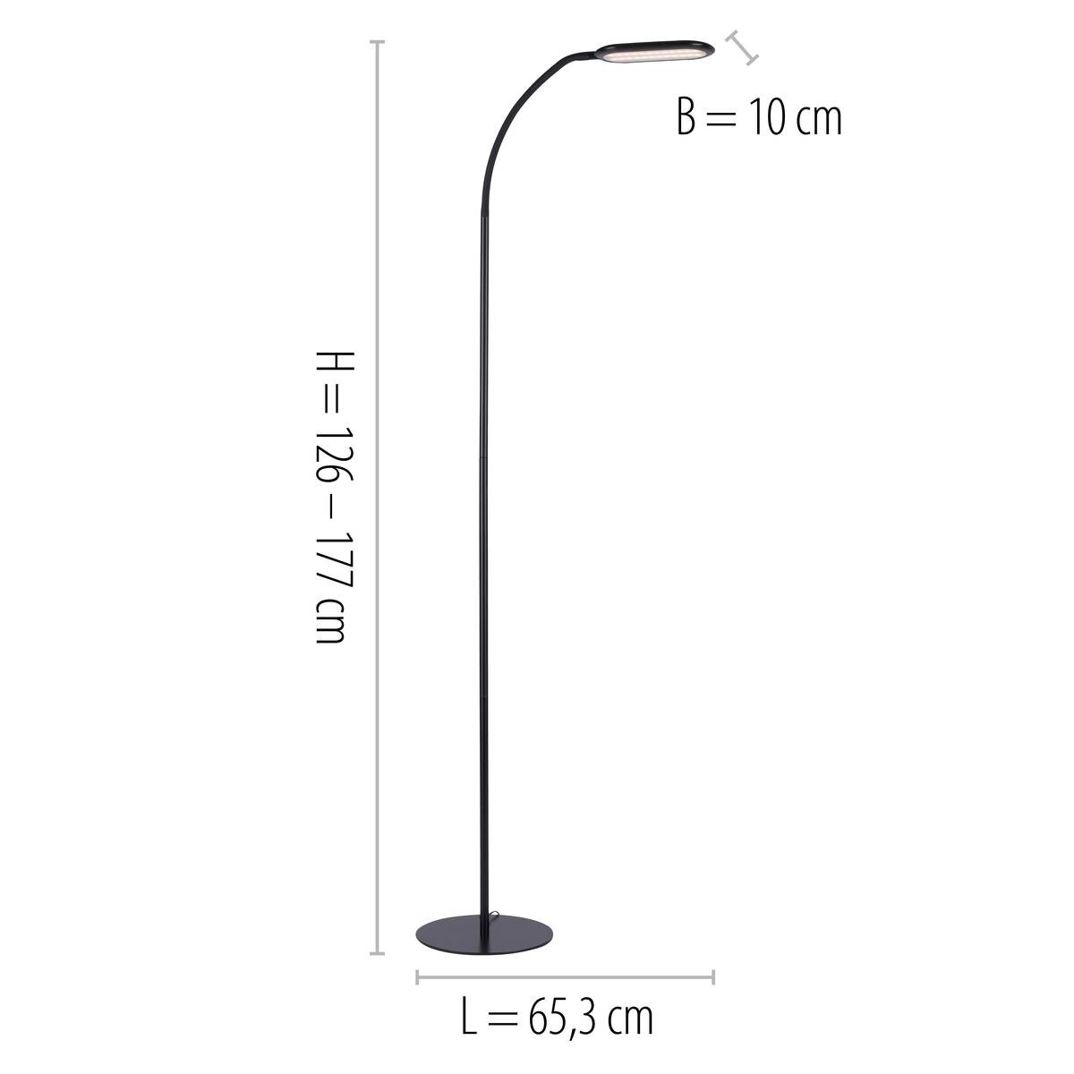 Just Light Stehlampe KELLY 14406-18 schwarz Kunststoff B/H/T: ca. 63x175x63 cm 1 Brennstellen