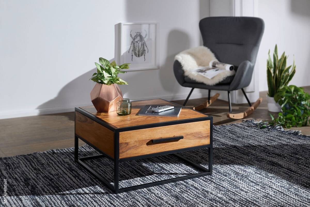 Couchtisch braun B/H/T: ca. 65x38x65 cm