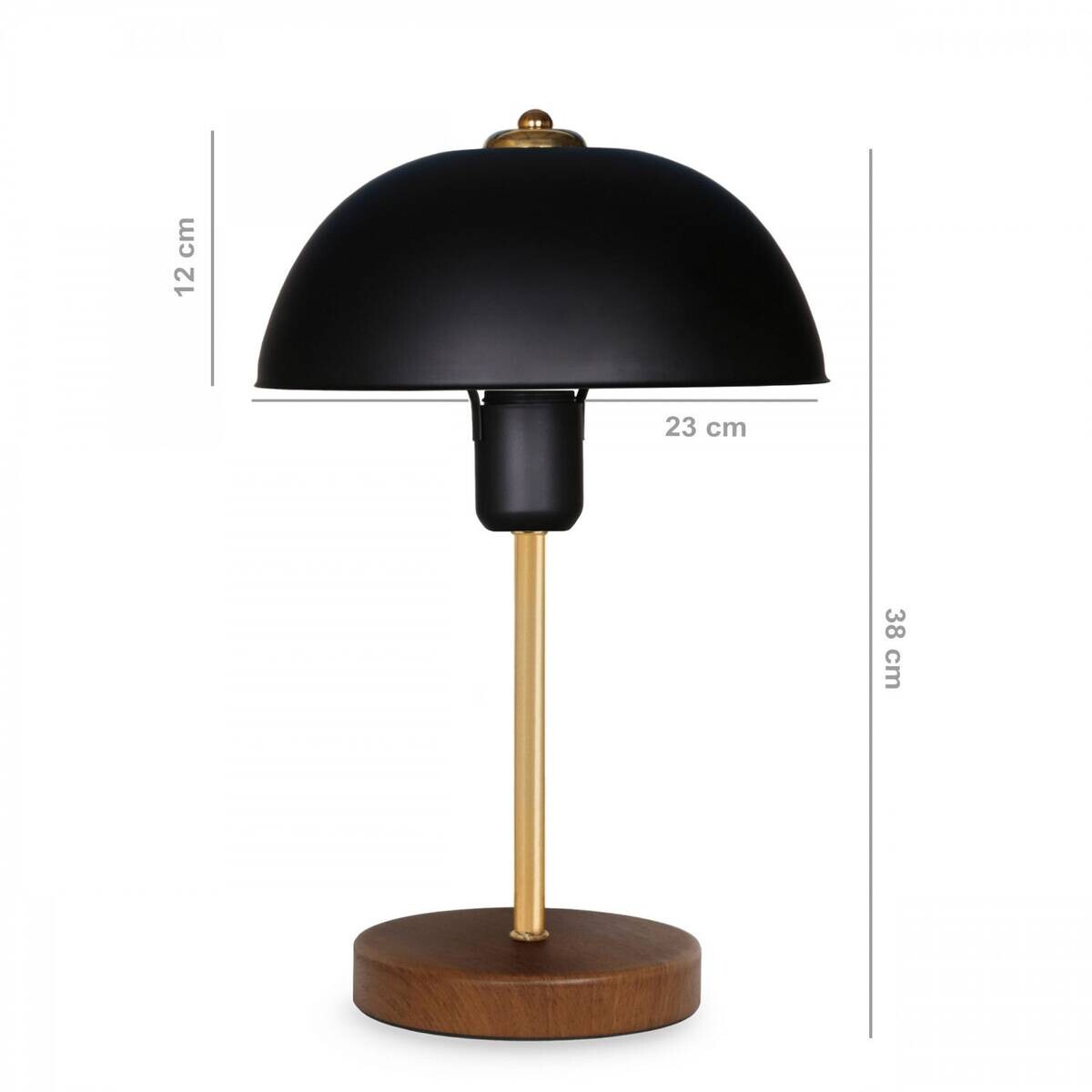 Opviq Tischleuchte schwarz Metall B/H/L: ca. 23x38x23 cm E27 1 Brennstellen