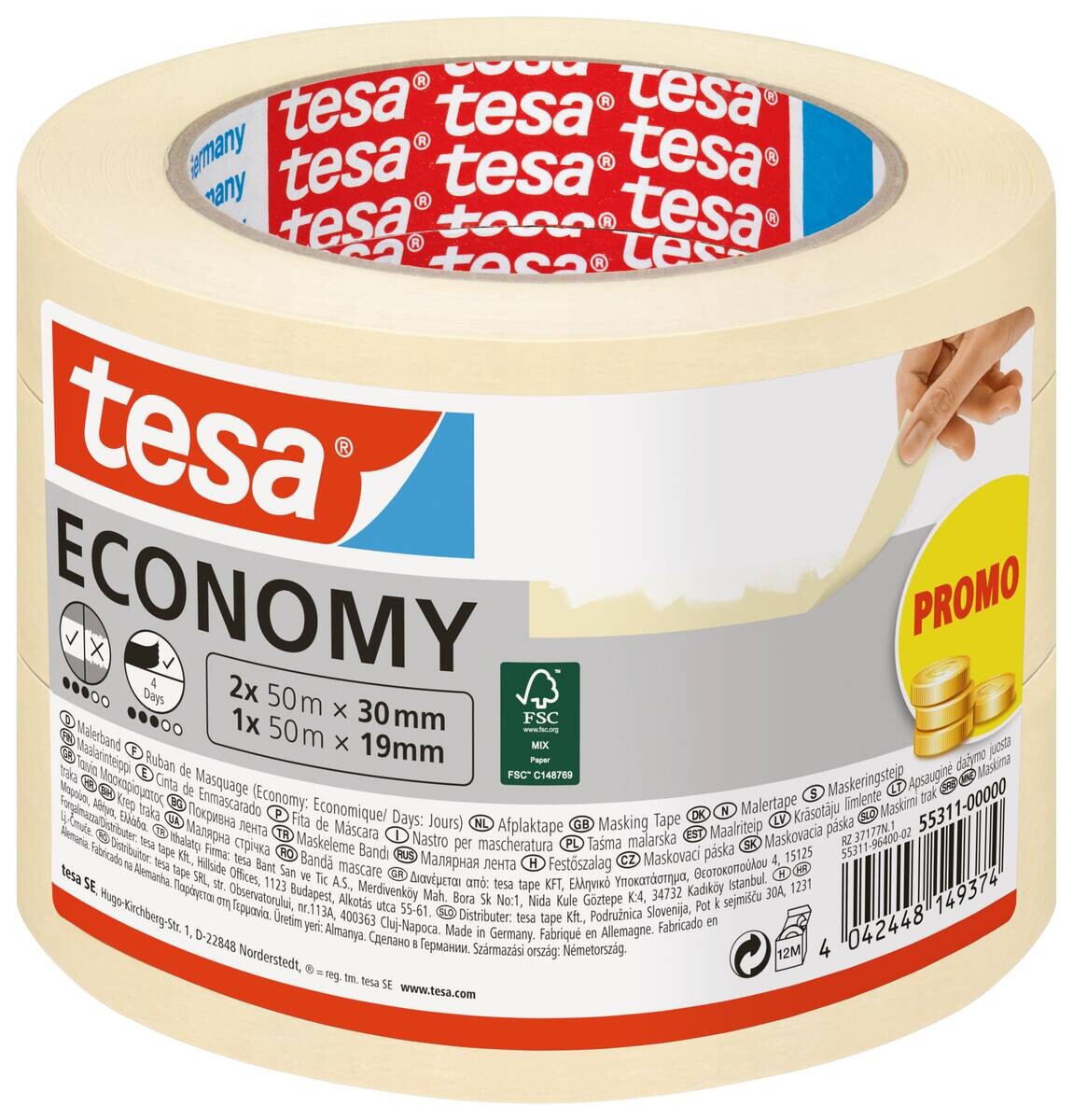 tesa Malerbandset Basic 3 tlg.