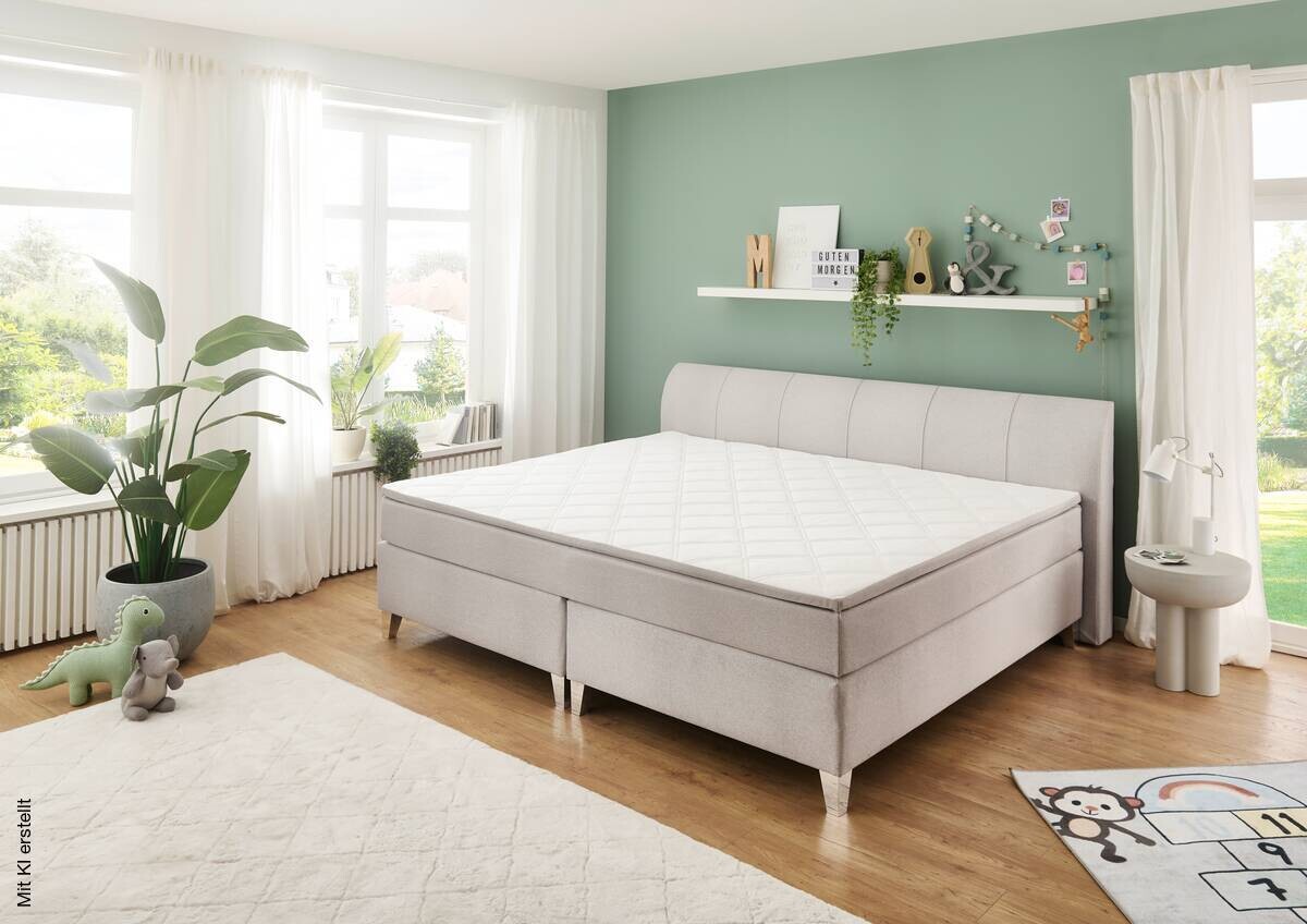 Familienboxspringbett Mare silber Liegefläche B/L: ca. 240x200 cm