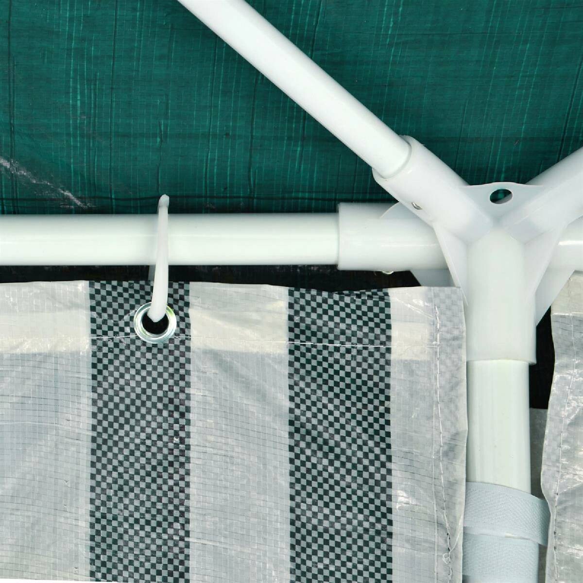 VCM Pavillon grün Polyester-Mischgewebe B/H/L: ca. 300x250x600 cm