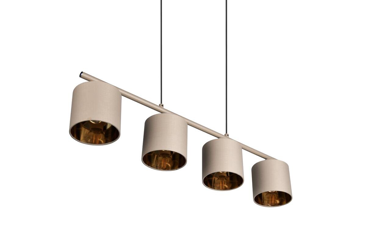 Reality Pendelleuchte Tommy beige Metall Stoff B/H/L: ca. 12x15x75 cm E14 4 Brennstellen