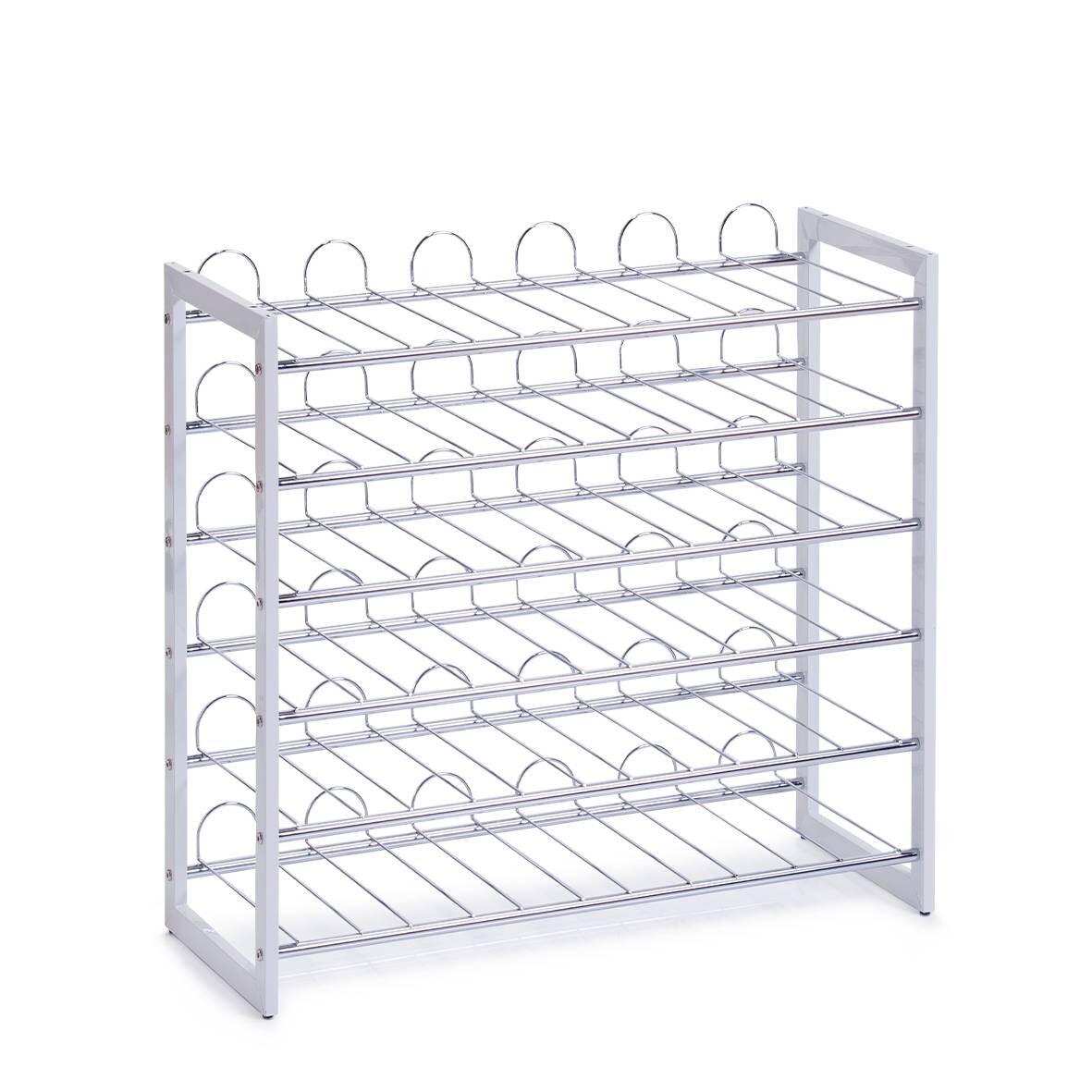 Zeller Weinregal für 36 Flaschen weiß Metall B/H/L: ca. 26,5x63x68 cm