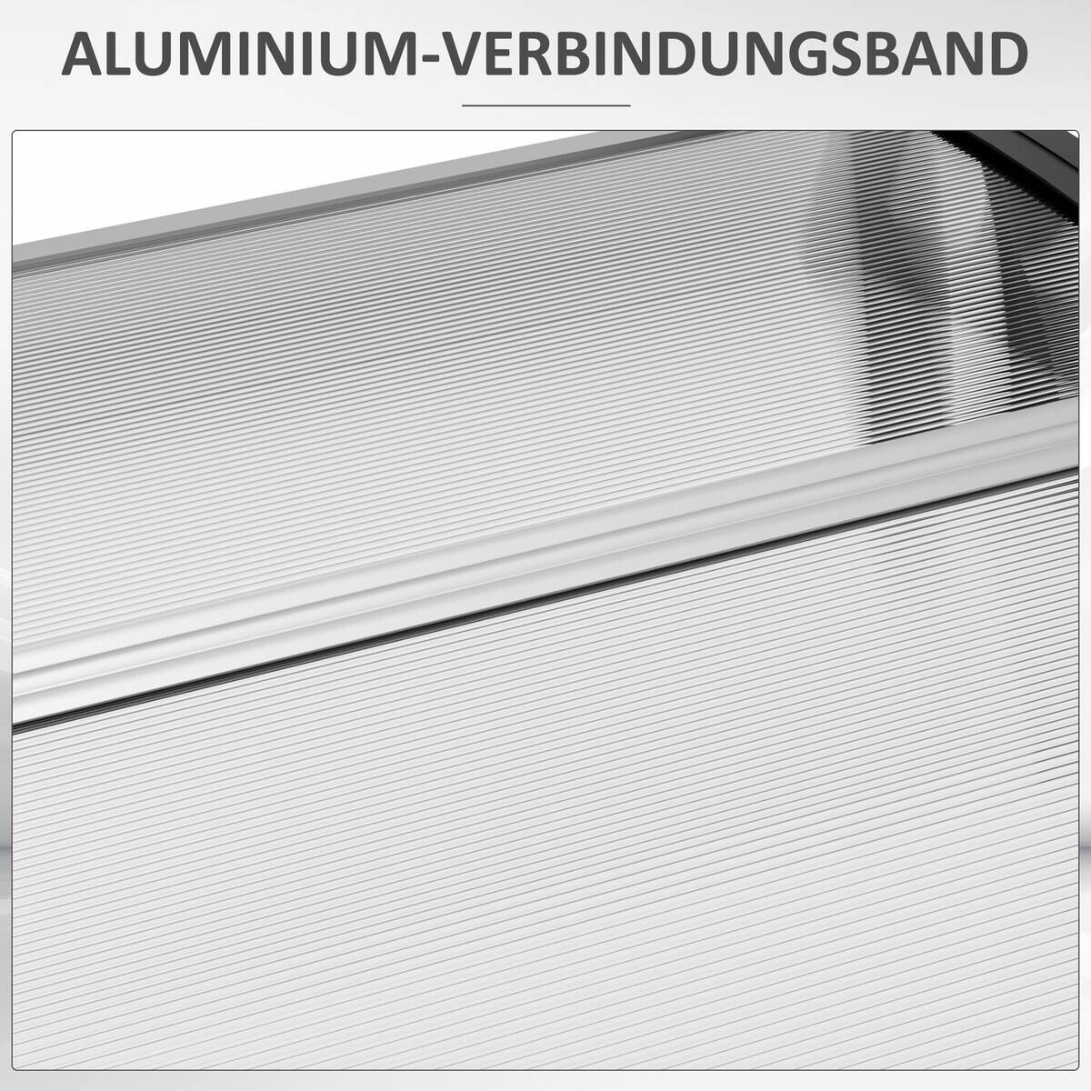 Outsunny Pultvordach transparent schwarz B/H/L: ca. 96x27x303 cm