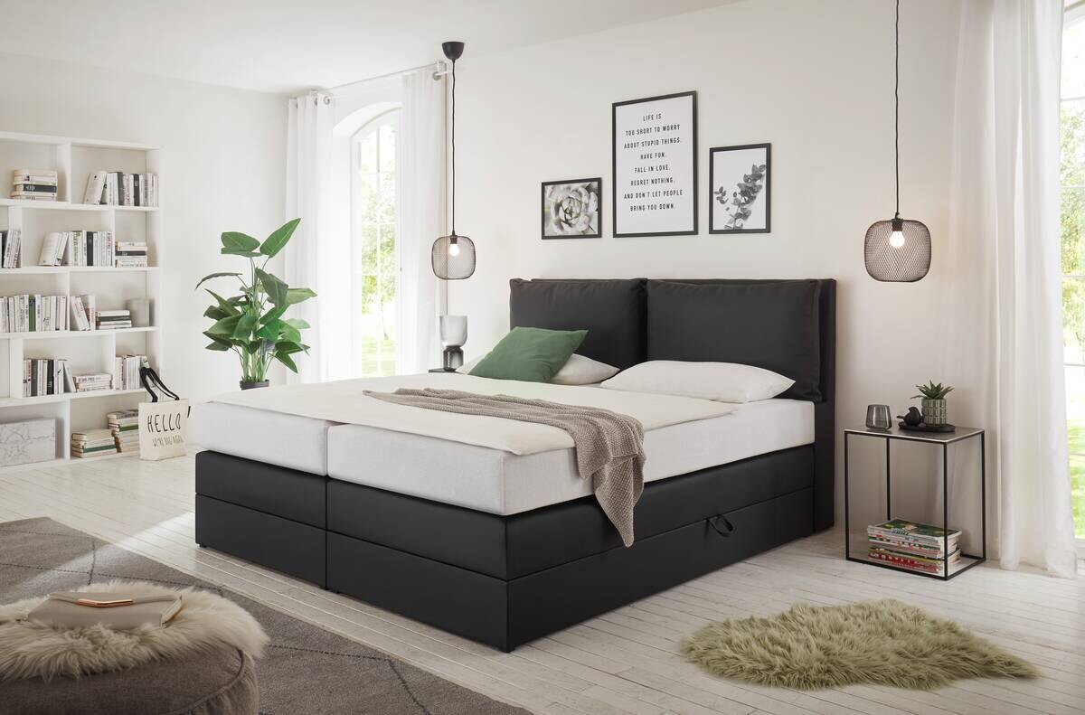 Boxspringbett Lissy schwarz Liegefläche B/L: ca. 180x200 cm