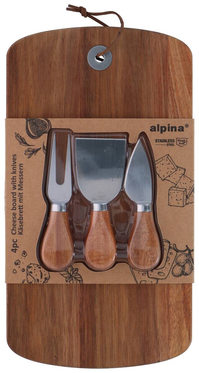 alpina Käsebrett mit Messern