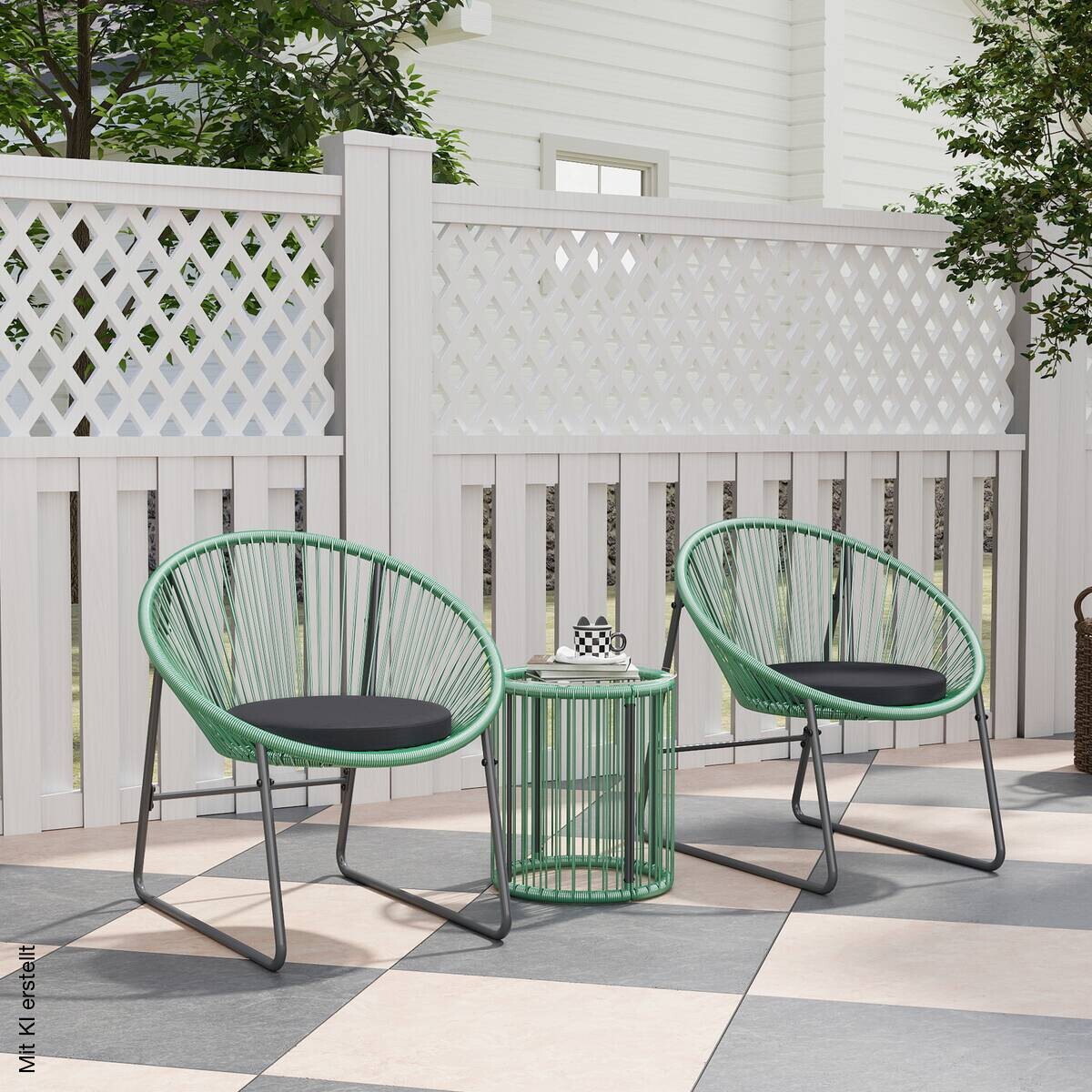 Outsunny Balkonmöbel-Set grün Polyethylen B/H/L: ca. 72x77x73 cm