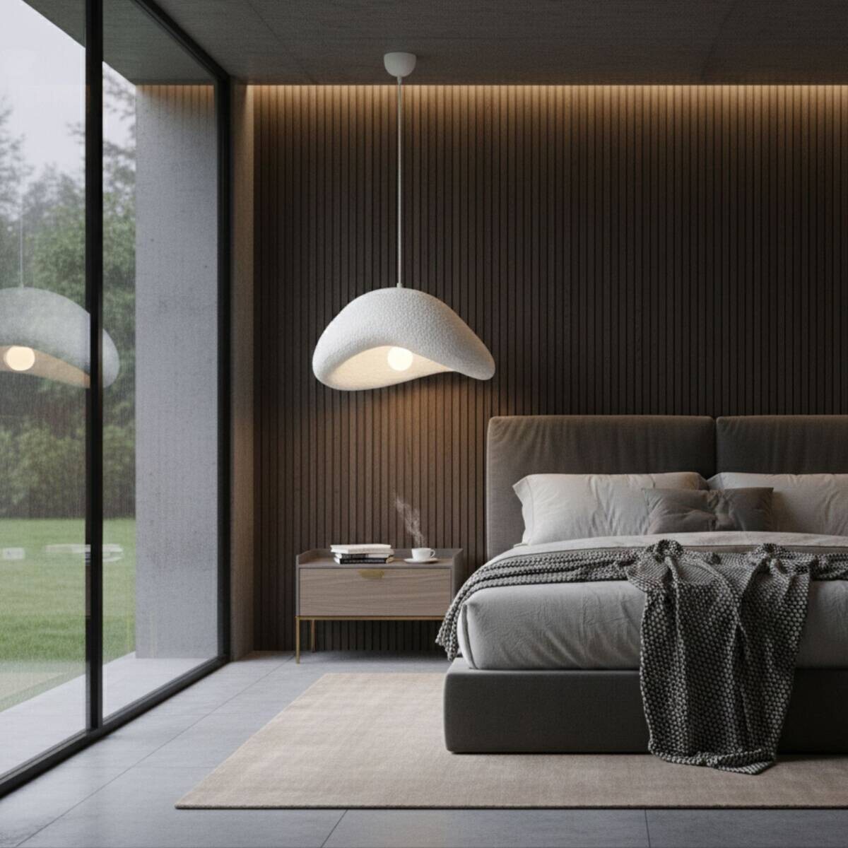 Opviq Pendelleuchte weiß Metall B/H/T/L: ca. 42x120x37x42 cm E27 1 Brennstellen