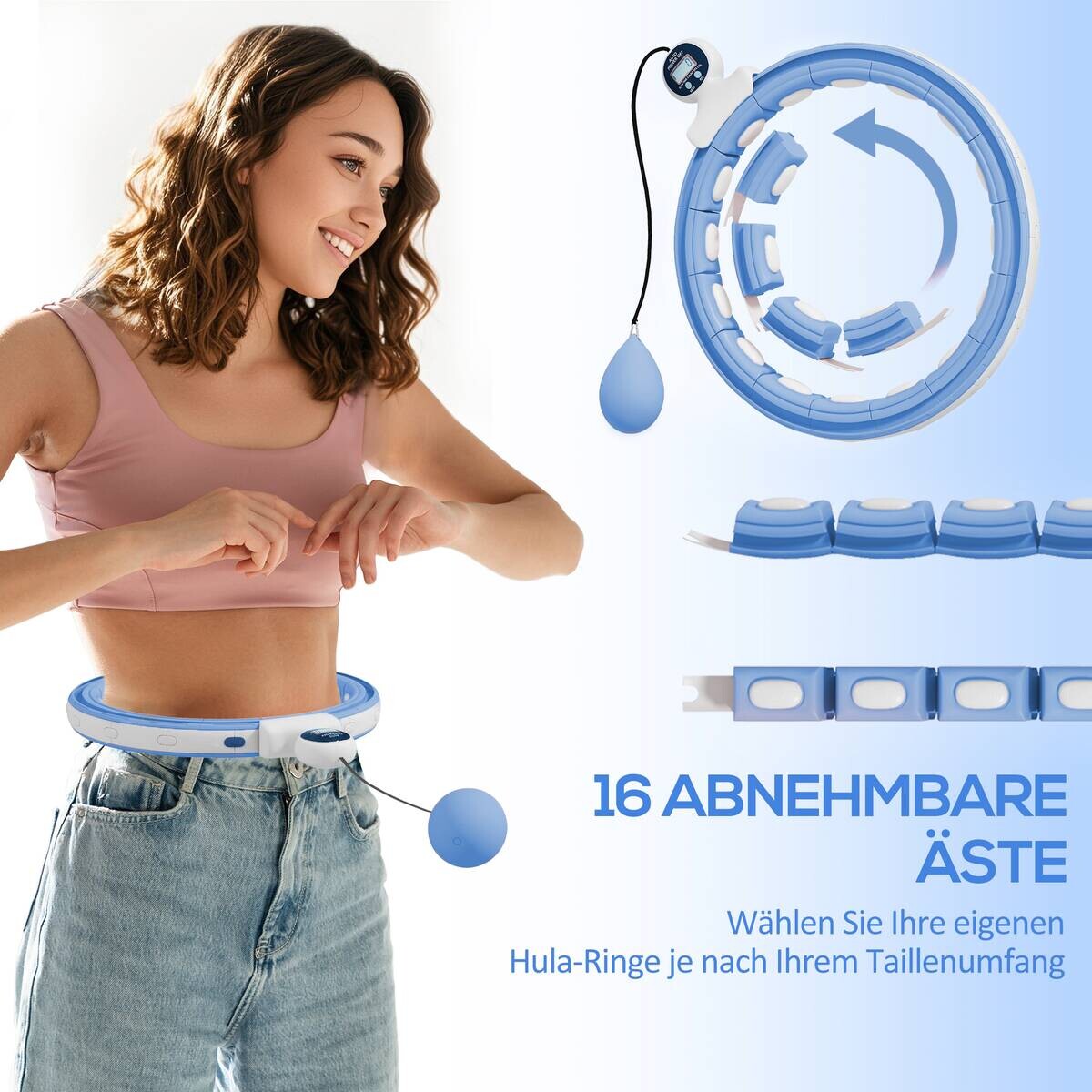 SPORTNOW Hula Hoop hellblau B/H/L: ca. 5x1x139 cm