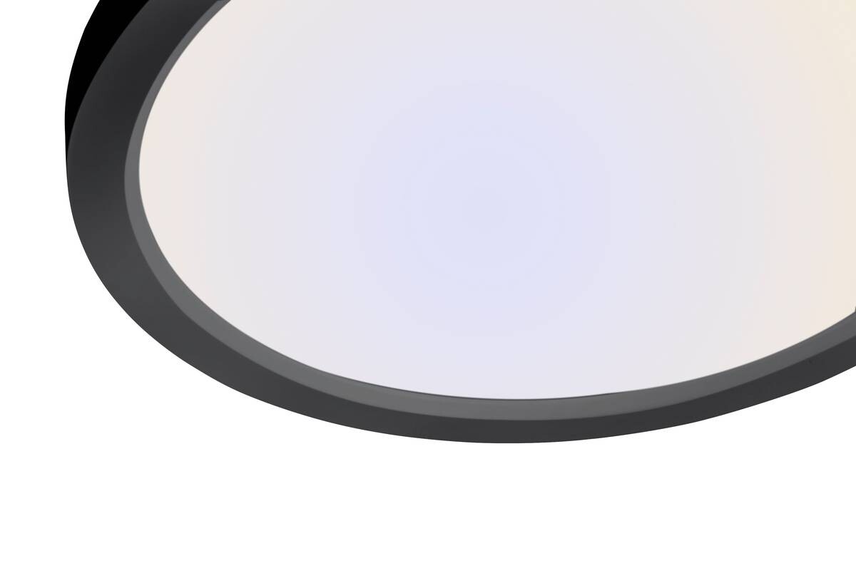 Just Light LED-Deckenpanel FLAT 15571-18 weiß schwarz Kunststoff Metall H/D: ca. 4,5x40 cm 1 Brennstellen