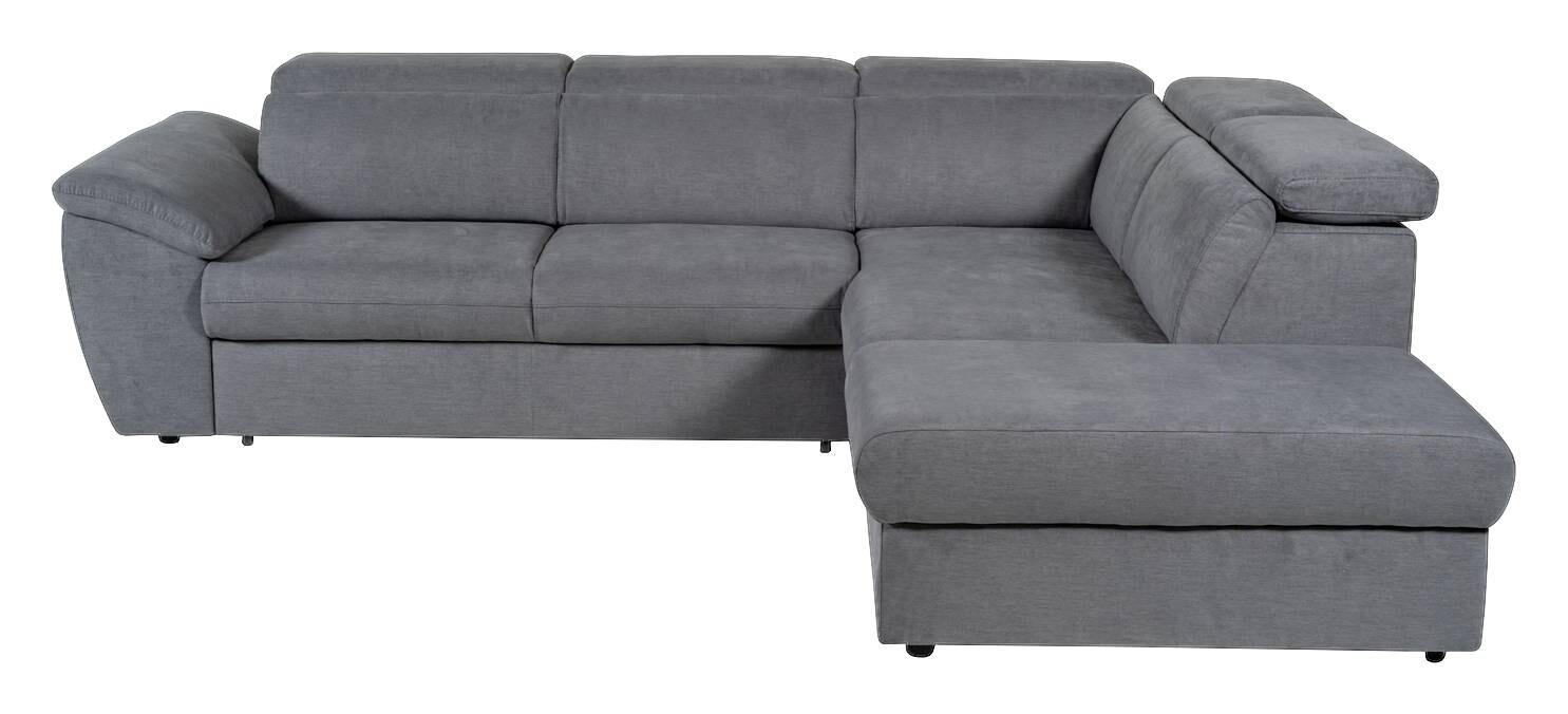 Ecksofa mit Bettfunktion und Bettkasten titanfarbig Flachgewebe B/H/T: ca. 280x108x235 cm