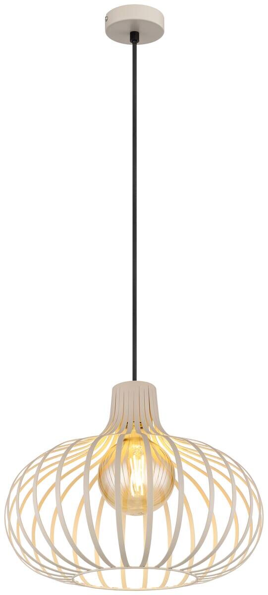 GLOBO Pendelleuchte MATEO 33370119 schwarz creme sand Metall H/D: ca. 150x40 cm E27 1 Brennstellen