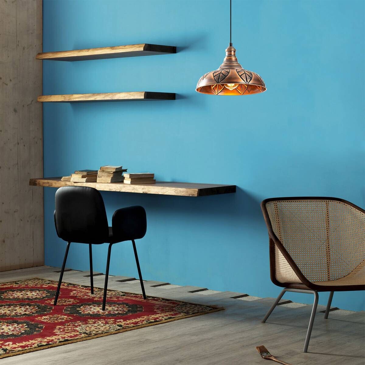 Opviq Pendelleuchte Saglam-3714 Kupfer B/H/T/L/D: ca. 32x117x32x32x32 cm E27 1 Brennstellen