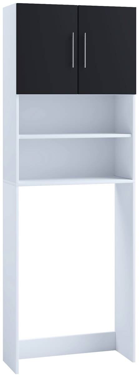 Überbauschrank Jutas weiß schwarz B/H/T: ca. 64x190x25 cm