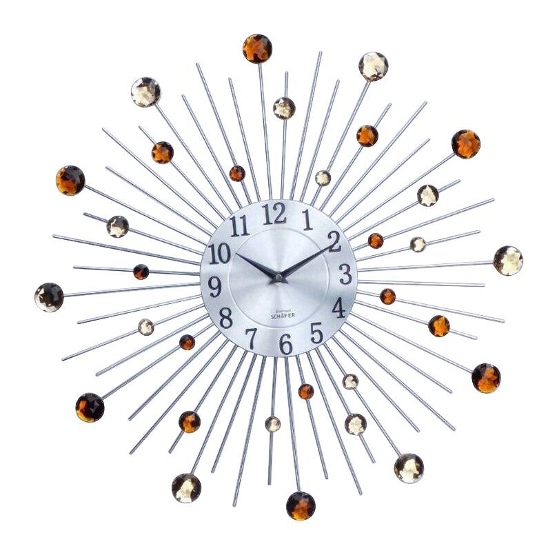 SCHÄFER Wanduhr silber T/D: ca. 3x50 cm
