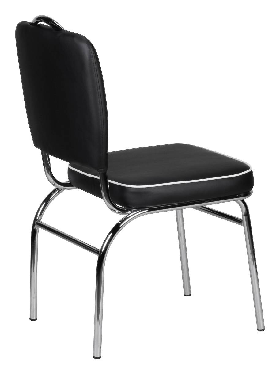 Stuhl schwarz weiß Chrom Kunstleder Metall Kunstleder B/H/T: ca. 45x90x47 cm