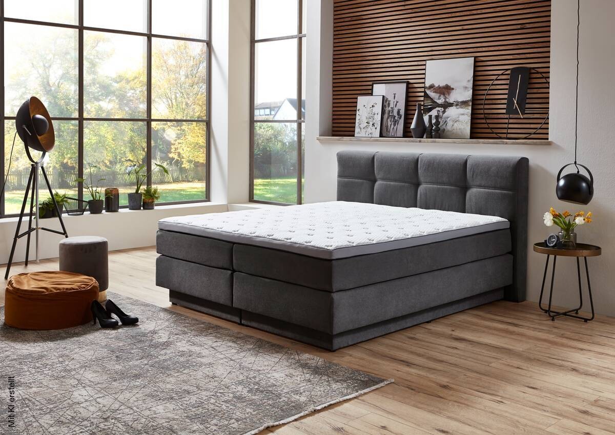 Boxspringbett Portage grau Liegefläche B/L: ca. 160x200 cm