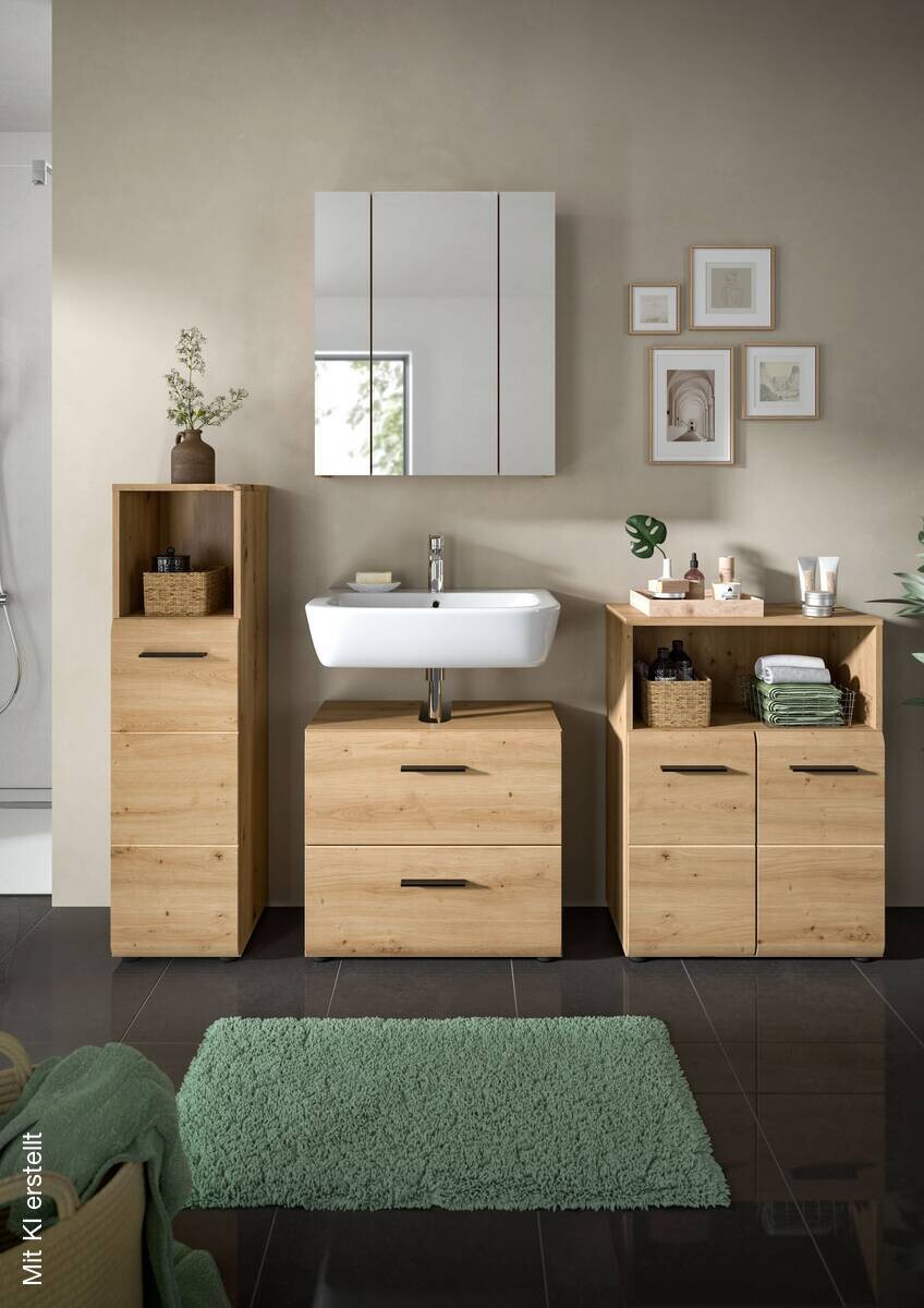 Badezimmer-Set Ice Artisan Oak Nachbildung B/H/T: ca. 180x185x30 cm