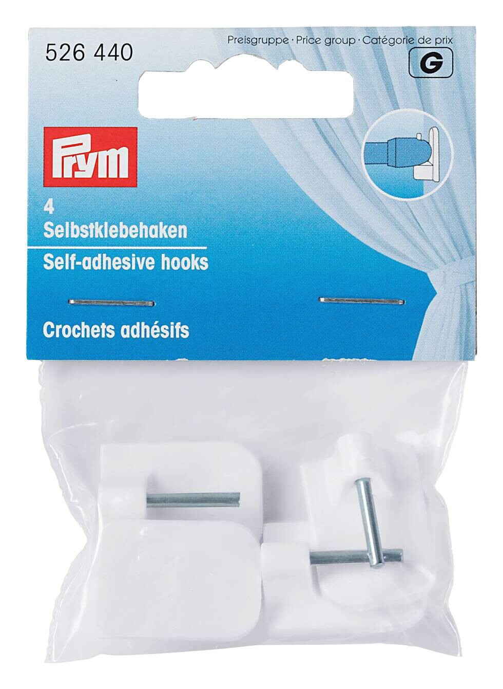 Prym Klebehaken weiß Kunststoff 4er Pack