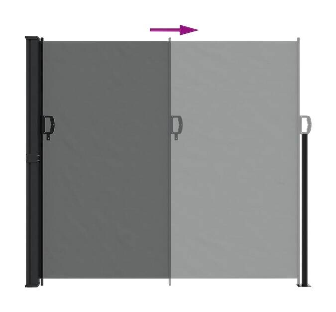 vidaXL Seitenmarkise anthrazit B/T/L: ca. 180x300x300 cm