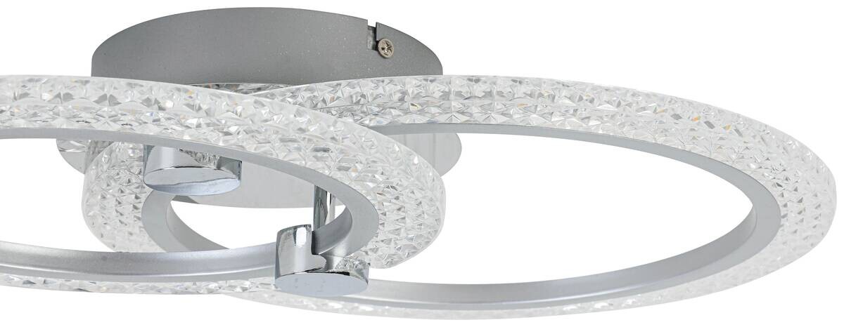 Nolo LED Deckenleuchte Maren Chrom Aluminium Kunststoff Metall B/H/L: ca. 34x8,5x50 cm 2 Brennstellen
